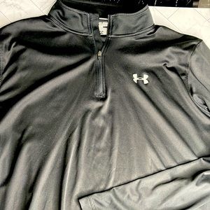 Mens Black Under Armour Heatgear half-zip long sleeve shirt! Size 2XL. Very nice